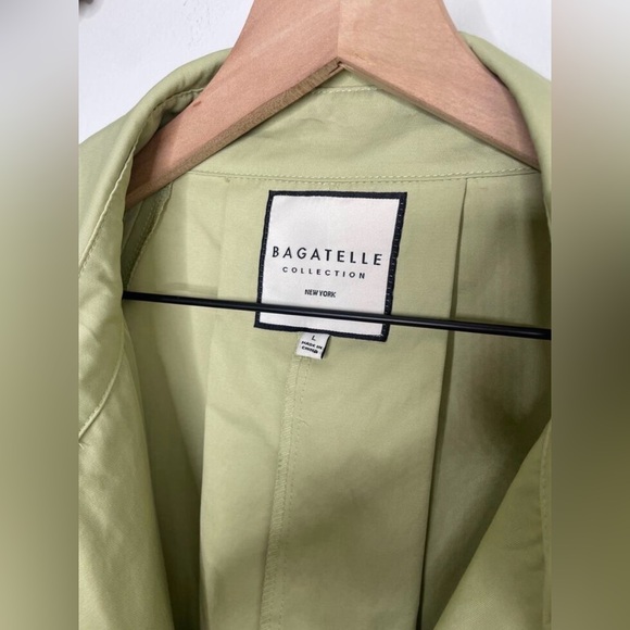 bagatelle Trench Coat • Green Sage Wrap Jacket • Size L • NWT - Picture 7 of 10